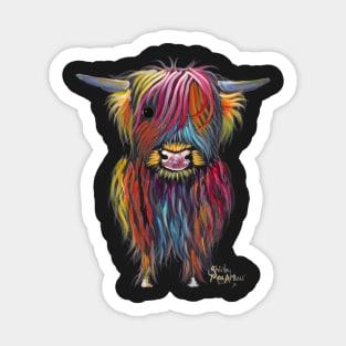 Scottish Highland Cow ' THe BRaVe ONe ' by Shirley MacArthur Sticker